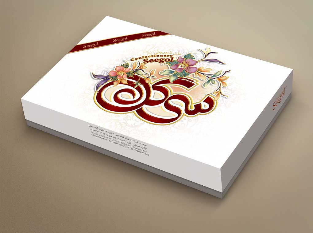 طراحی جعبه شیرینی سی گل 1