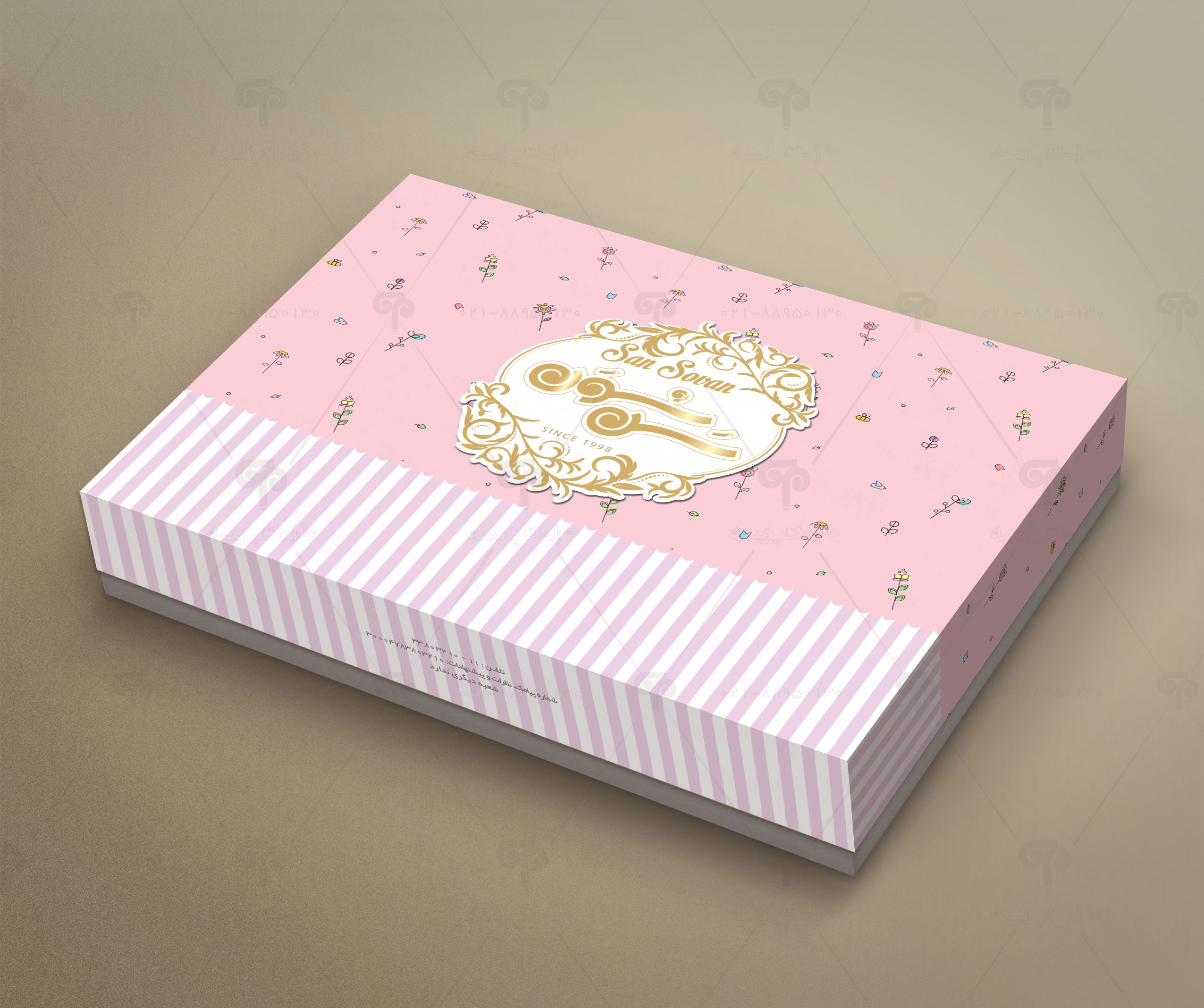 طراحی جعبه شیرینی سن سون